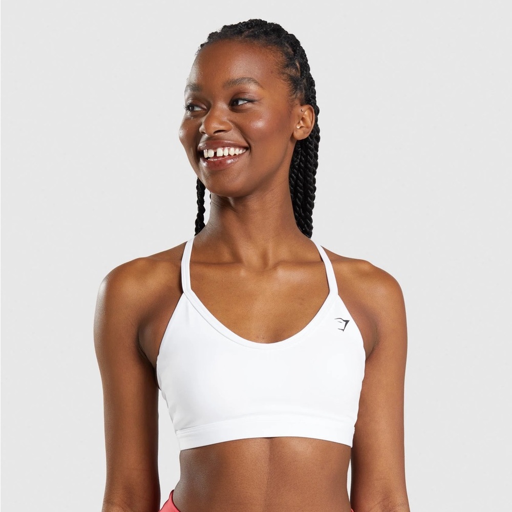 Large white gym shark bra